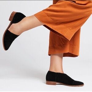 Crown Black Suede Loafers Cut Out D’Orsay Booties Size 10 Pointed Toe Booties